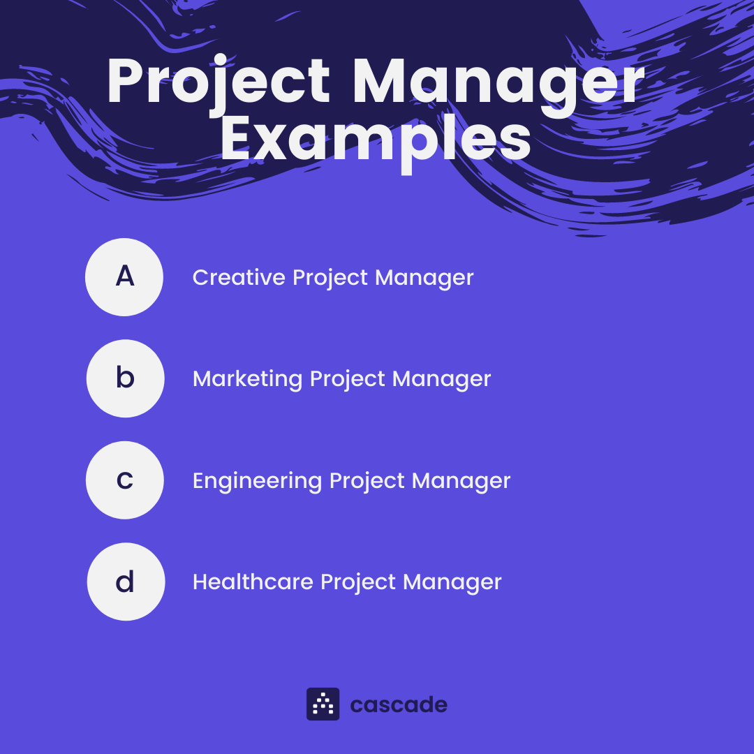 project manager examples list